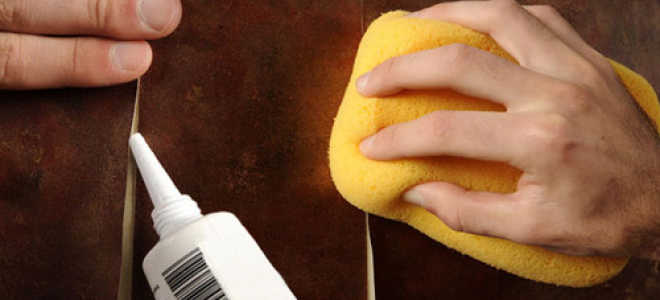 Поклейка обоев пятна клея