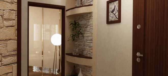 Поклейка прихожей двумя видами обоев